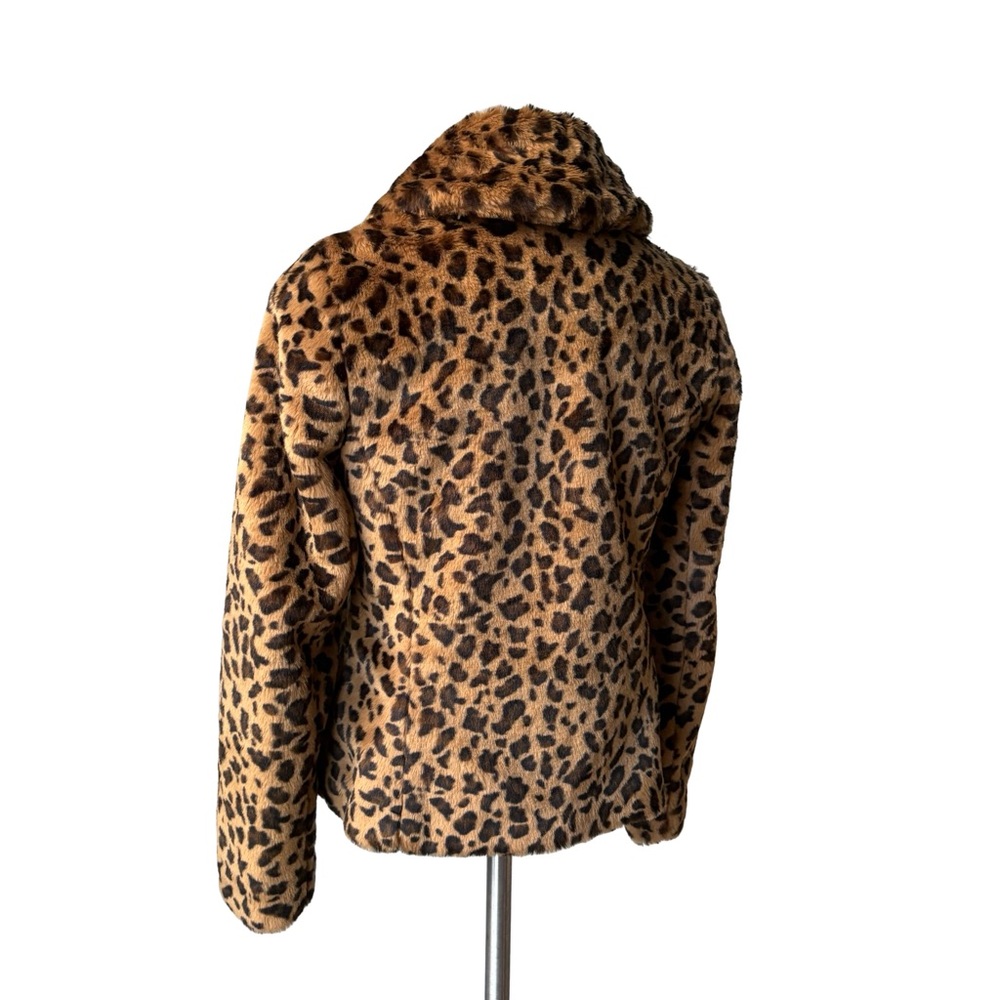 Banana Republic Y2K Safari Leopard Print Faux Fur Jacket, Sz S - Picture 7 of 15